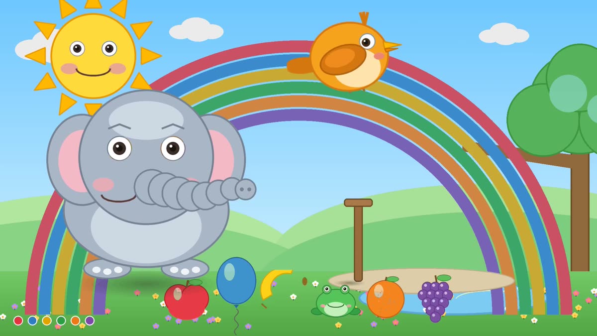 Milo and Pip under a big rainbow with all six colors in Episode 2